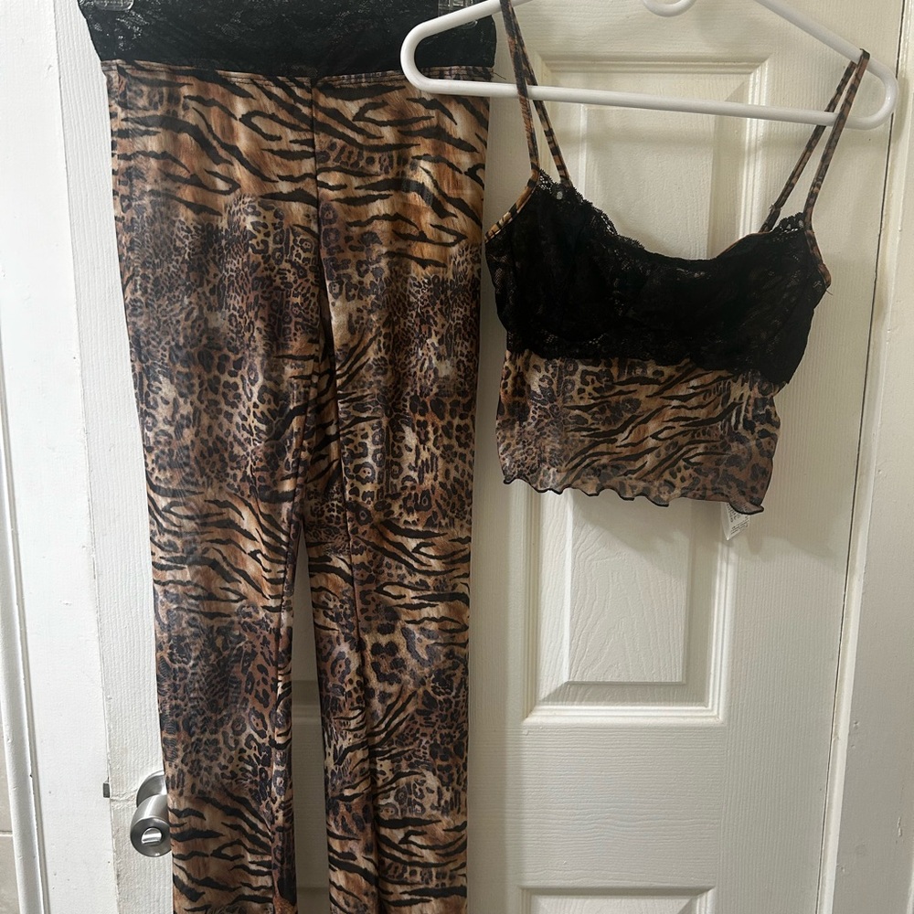 Leopard Print Lace Trim Set - inspired by iamgia